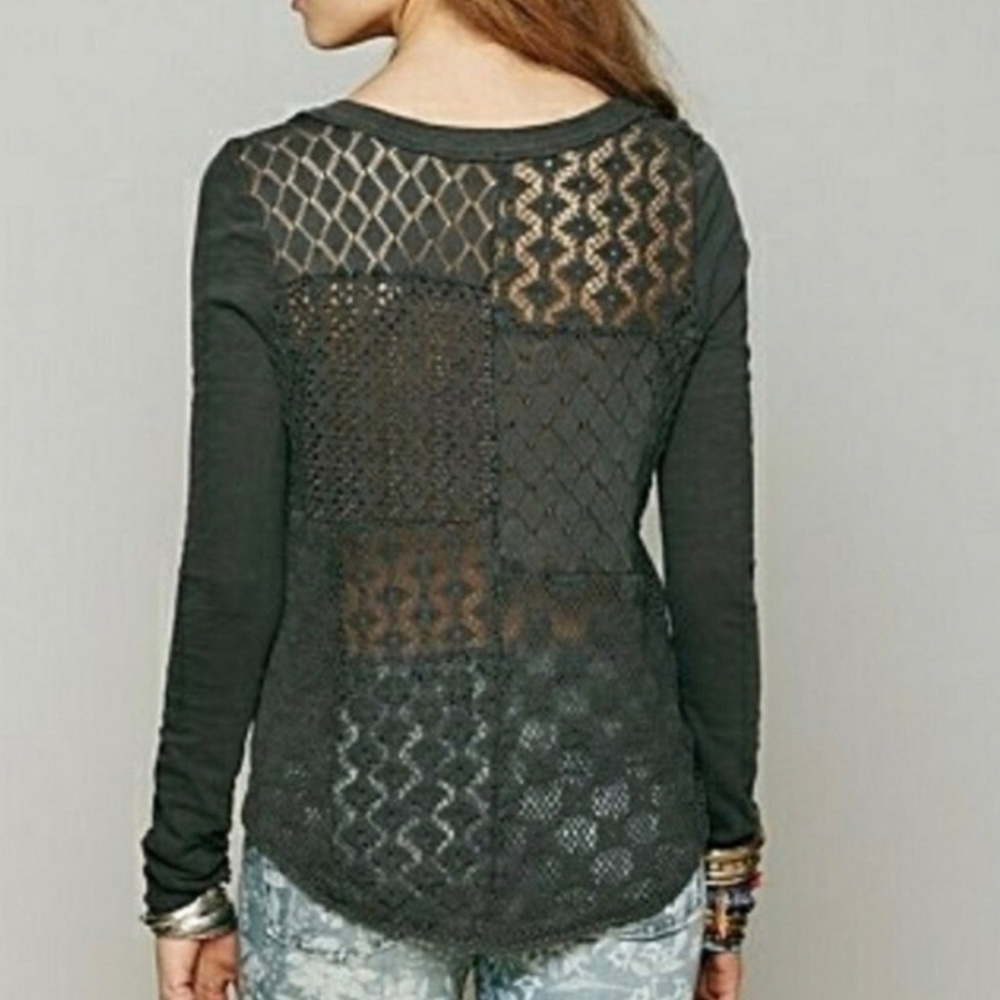 Free People Crochet Patches of Lace Patchwork Top